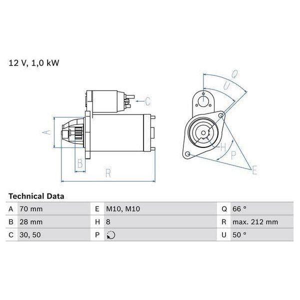 Bosch Reman Starter Motor 2323 0986023230 Bosch  - Town Parts