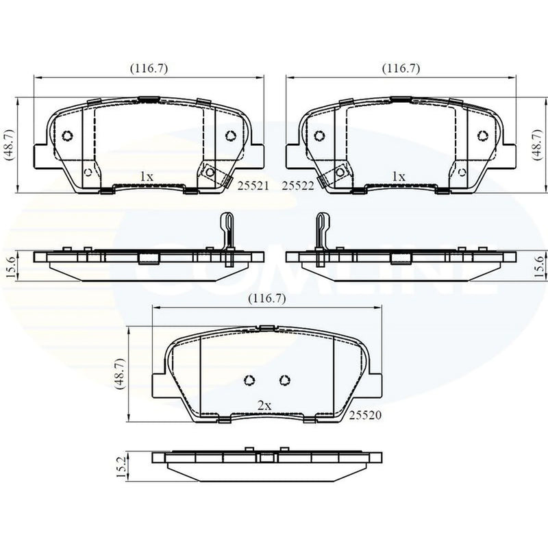 Comline 4 x Rear Brake Pad Set CBP36009