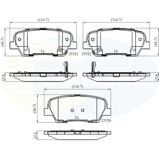 Comline 4 x Rear Brake Pad Set CBP36009