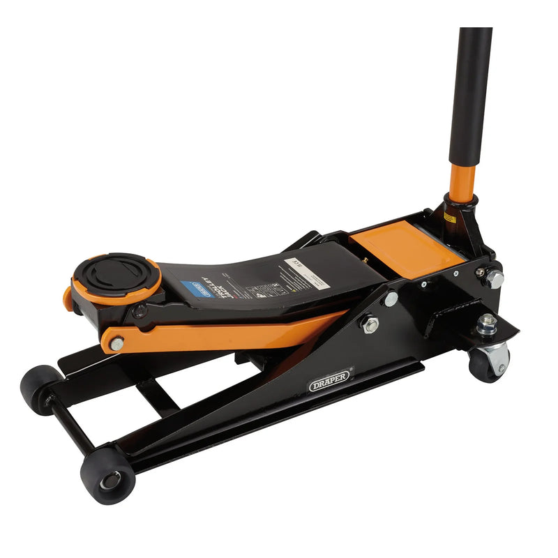 Draper Trolley Jack, Orange, Low-Profile, Twin-Piston