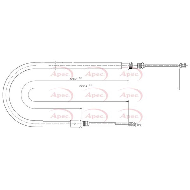 Apec Handbrake Cable Left Rear CAB1565