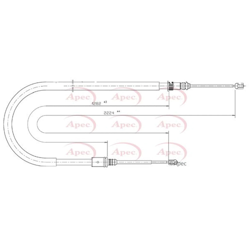 Apec Handbrake Cable Left Rear CAB1565
