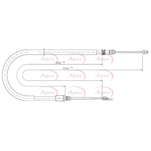 Apec Handbrake Cable Left Rear CAB1565