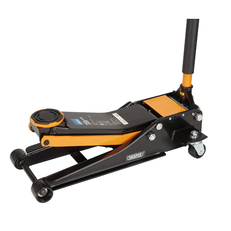 Draper Trolley Jack, Orange, Low-Profile, Twin-Piston