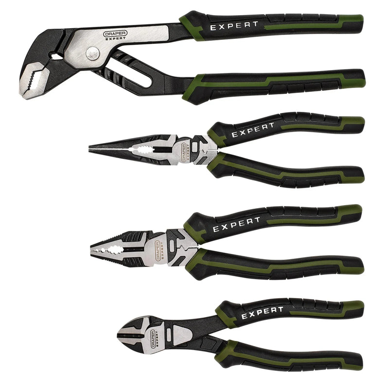 Expert High Leverage Pliers Set 4 Piece with Water Pump Pliers
