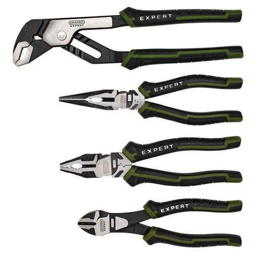Expert High Leverage Pliers Set 4 Piece with Water Pump Pliers