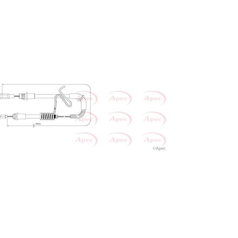 Apec Handbrake Cable Right Rear CAB1195