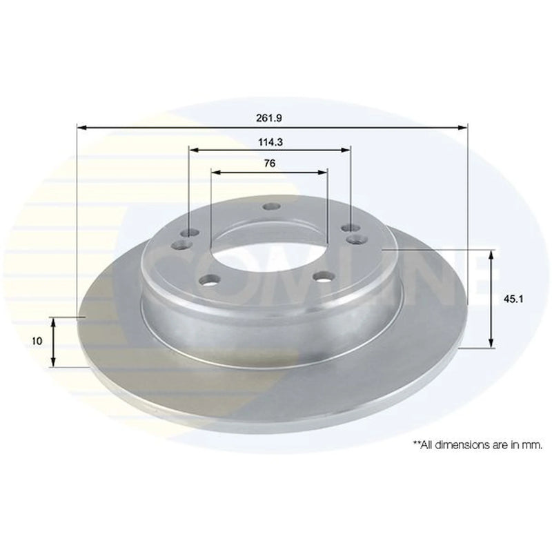 Comline 2 x Solid Rear Brake Discs ADC2415