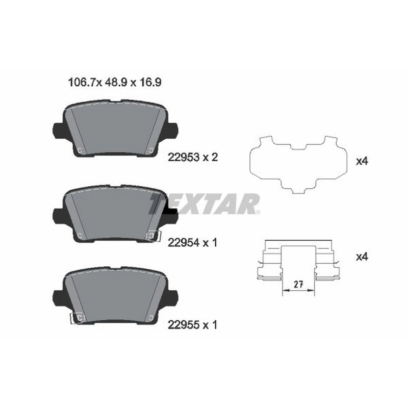 Textar Rear Brake Pad Set 2295301