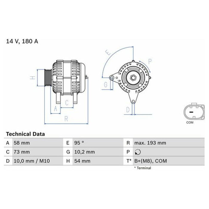 Bosch Reman Alternator 0986083330 Bosch  - Town Parts