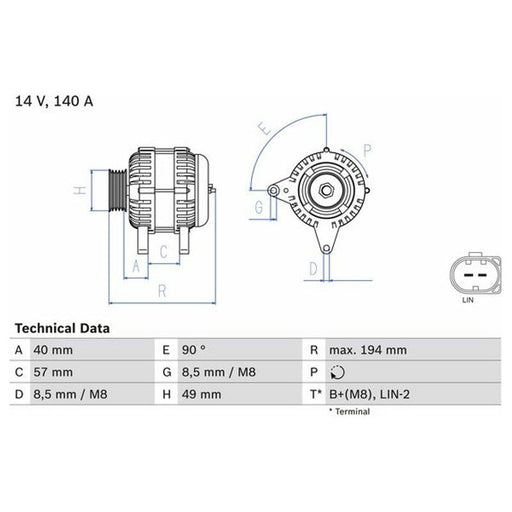 Bosch Reman Alternator 0986083130 Bosch  - Town Parts