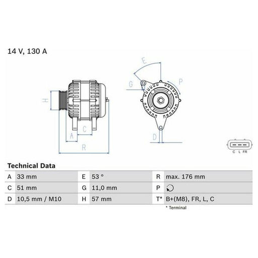 Bosch Reman Alternator 0986082820 Bosch  - Town Parts