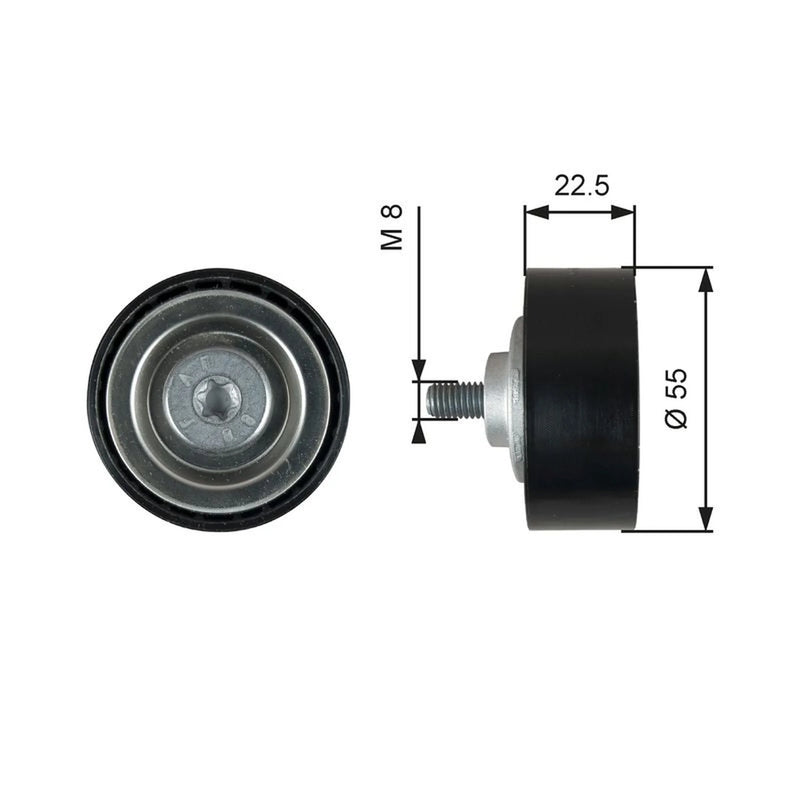 Gates V-Ribbed Belt Deflection/Guide Pulley T36767