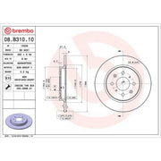 Brembo 2 x Solid Rear Brake Discs 08.B310.10