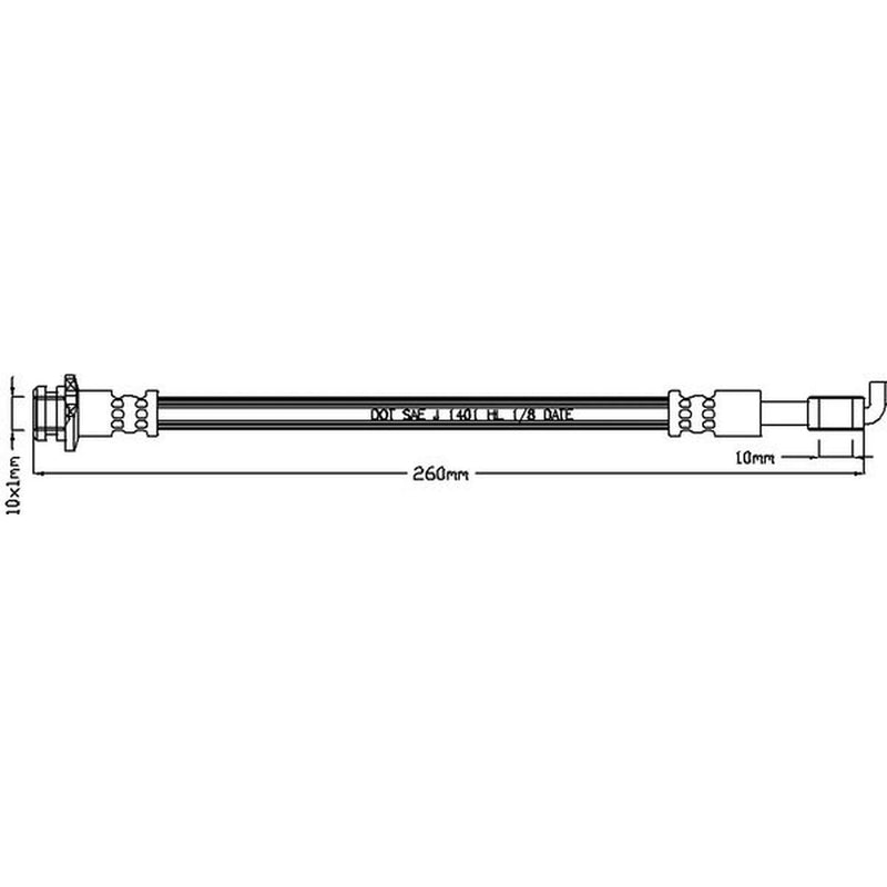 Abtex Brake Hydraulic Hose Line Rear Left ABH1225L