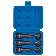 Draper Expert Impact Spline Bit Set 1/2" Sq. Dr. 6 Piece
