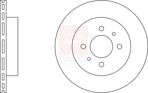 Apec 2 x Brake Disc Set Vented