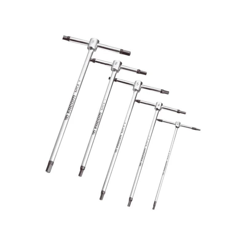 Facom T-Handle Metric Hexagon Key Set, 5 Piece - 84TC.JE5