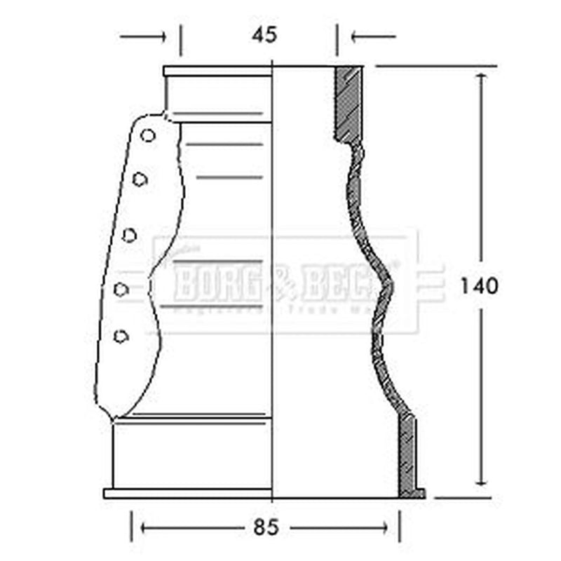 Borg & Beck Drive Shaft Bellow Kit Front Left BCB2122