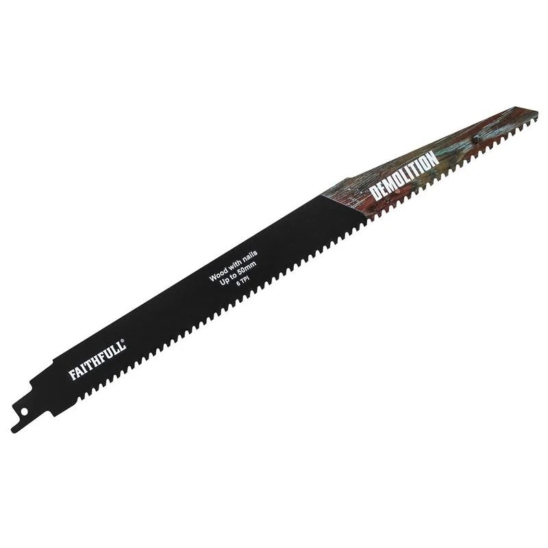 Faithfull S1250HM Demolition Carbide Sabre Saw Blade 304mm x 6 TPI