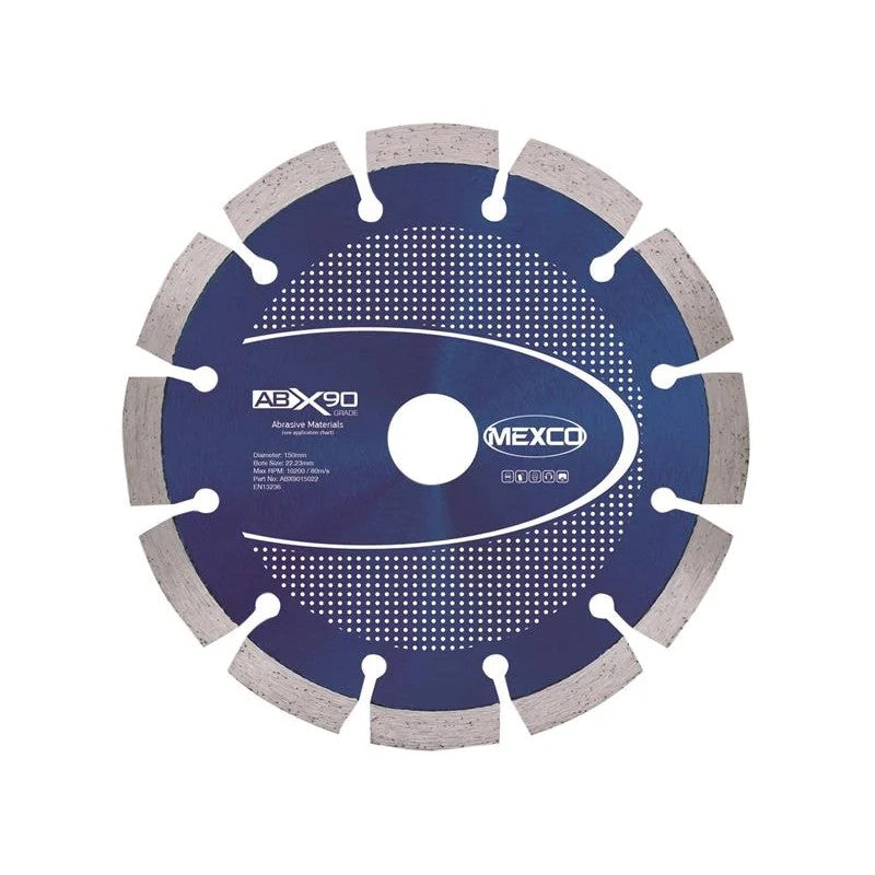 MEXCO Abrasive Materials X90 Grade Diamond Blade 150 x 22mm - ABX9015022