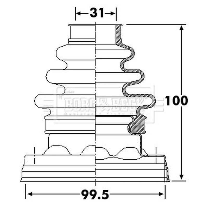 Borg & Beck Drive Shaft Bellow Kit Front Left BCB6259