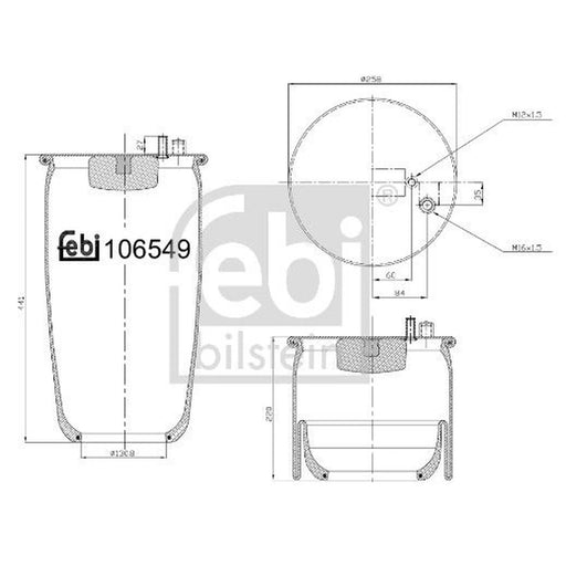 Febi Air Suspension Bellow 130mm Rear 106549