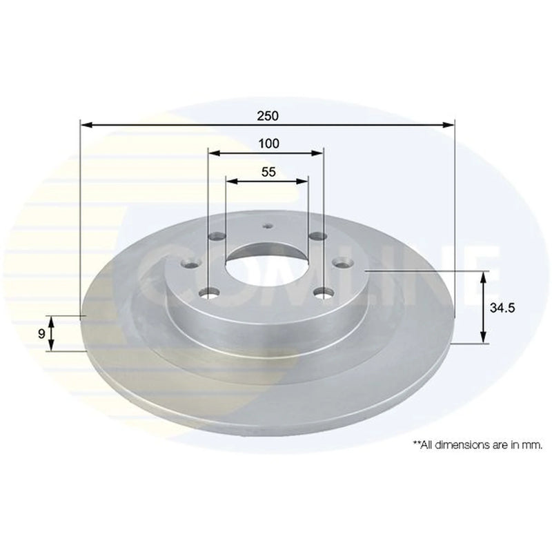 Comline 2 x Solid Rear Brake Discs ADC0410