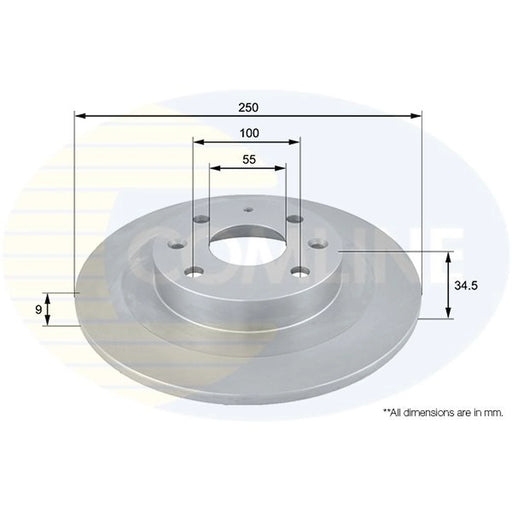 Comline 2 x Solid Rear Brake Discs ADC0410