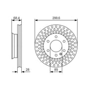 Bosch 2 x Vented Brake Discs 0986479R78
