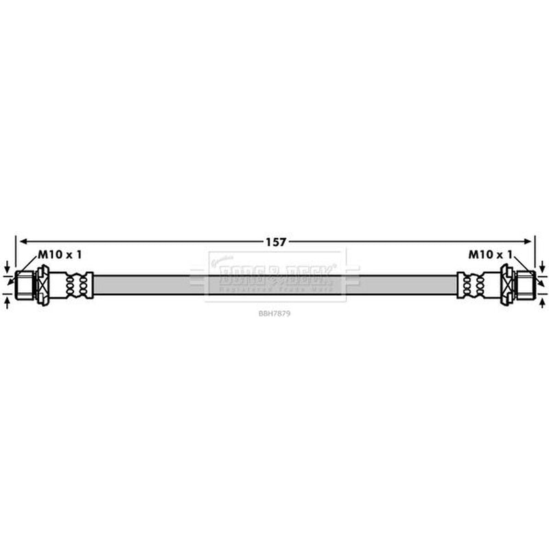 Borg & Beck Brake Hydraulic Hose Line Rear BBH7879