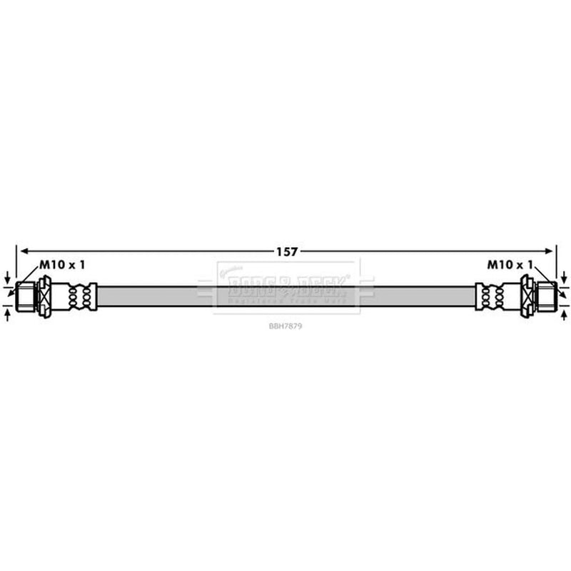 Borg & Beck Brake Hydraulic Hose Line Rear BBH7879