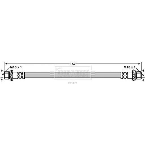 Borg & Beck Brake Hydraulic Hose Line Rear BBH7879