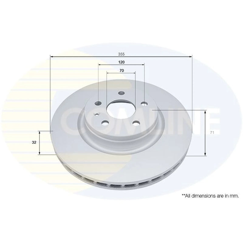 Comline 2 x Internally Vented Front Brake Discs ADC5113V