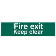Scan Fire Exit Keep Clear Text Only - PVC Sign 200 x 50mm - 5206