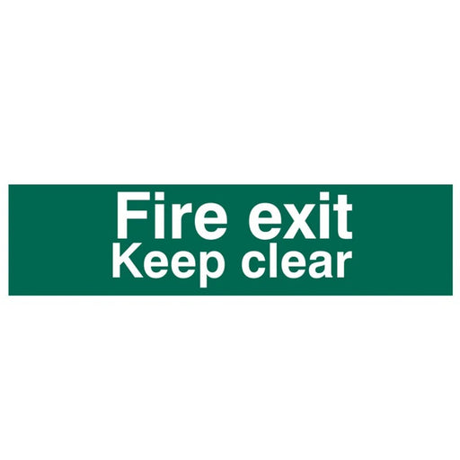 Scan Fire Exit Keep Clear Text Only - PVC Sign 200 x 50mm - 5206