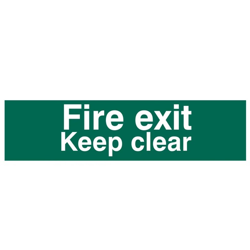 Scan Fire Exit Keep Clear Text Only - PVC Sign 200 x 50mm - 5206