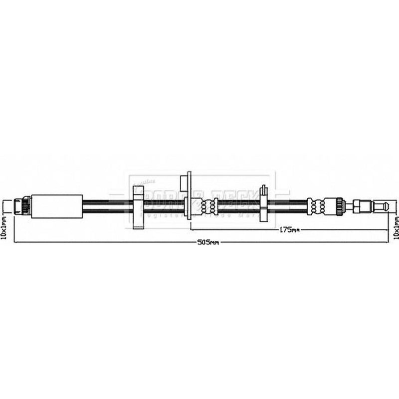 Borg & Beck Brake Hydraulic Hose Line Front Left BBH7984