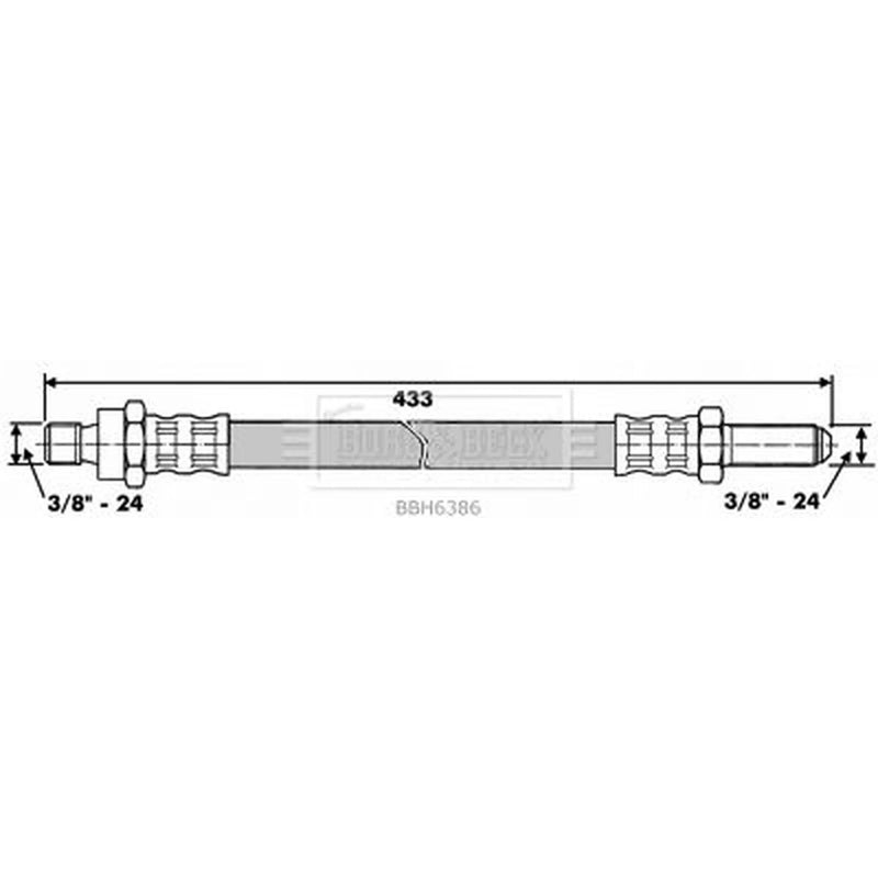 Borg & Beck Brake Hydraulic Hose Line Front Left BBH6386