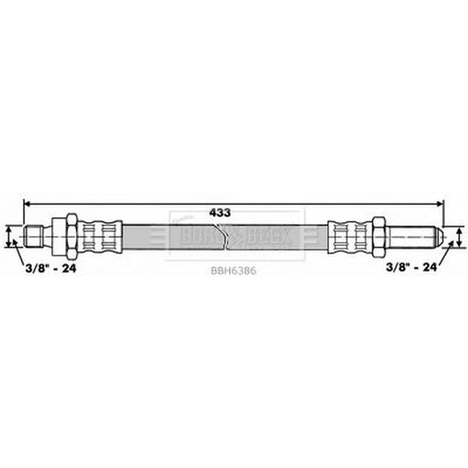 Borg & Beck Brake Hydraulic Hose Line Front Left BBH6386