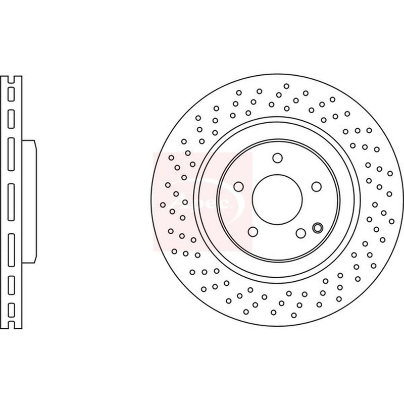 Apec 2 x Perforated/Vented Front Brake Discs DSK2544