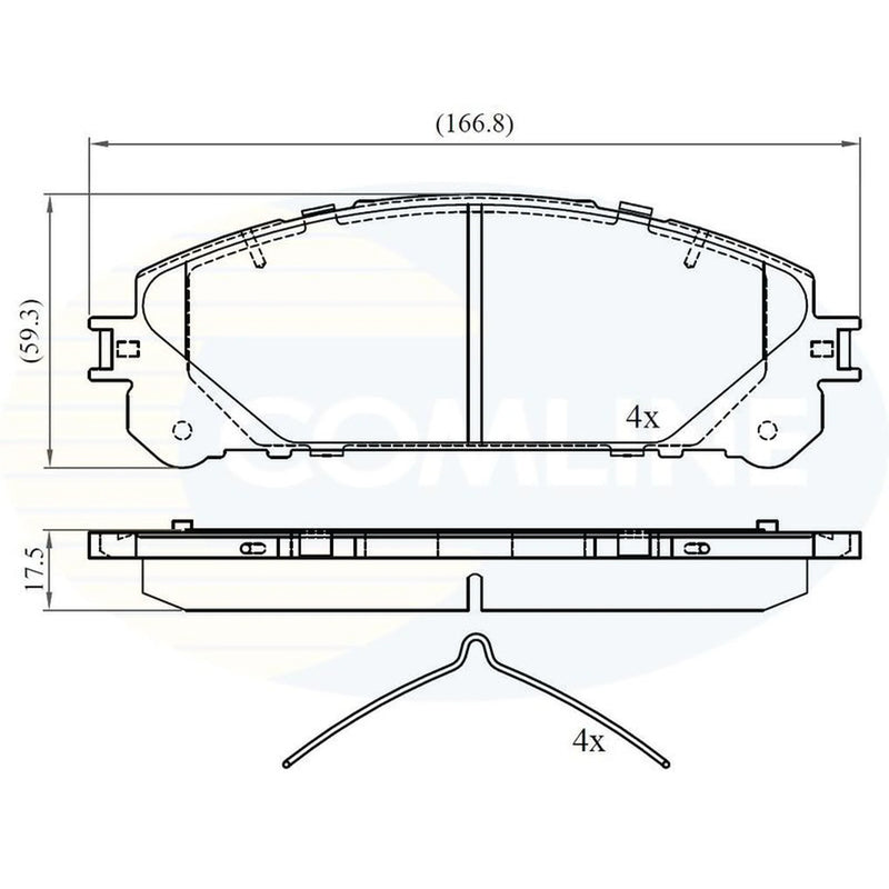 Comline 4 x Front Brake Pad Set CBP02267