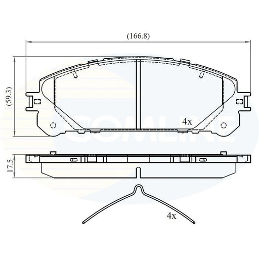 Comline 4 x Front Brake Pad Set CBP02267