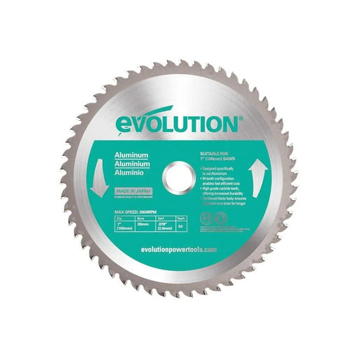 Evolution Aluminium Cutting Circular Saw Blade 180 x 20mm x 54T - A180TCT-54CS
