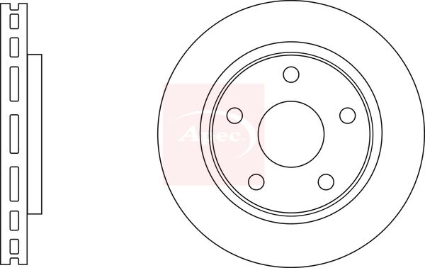 Apec 2 x Brake Disc Set Vented