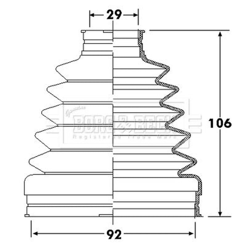 Borg & Beck Drive Shaft Bellow Kit Front Left Thermop BCB6307