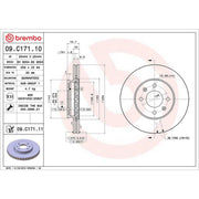 Brembo 2 x Front Brake Discs 09.C171.11