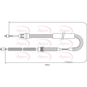 Apec Handbrake Cable Right Rear CAB1348