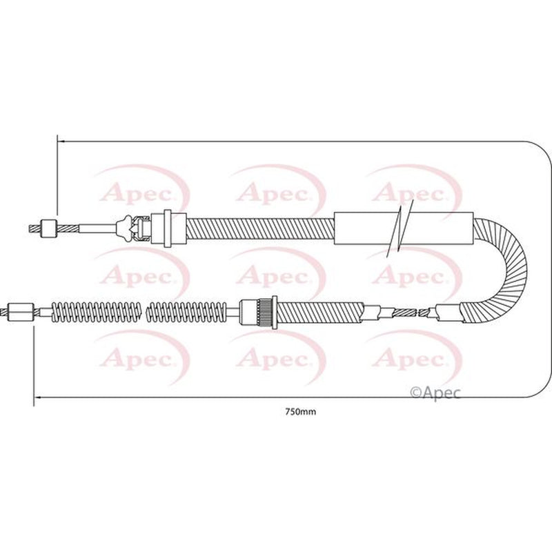 Apec Handbrake Cable Right Rear CAB1348
