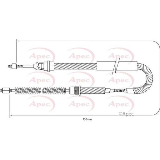 Apec Handbrake Cable Right Rear CAB1348